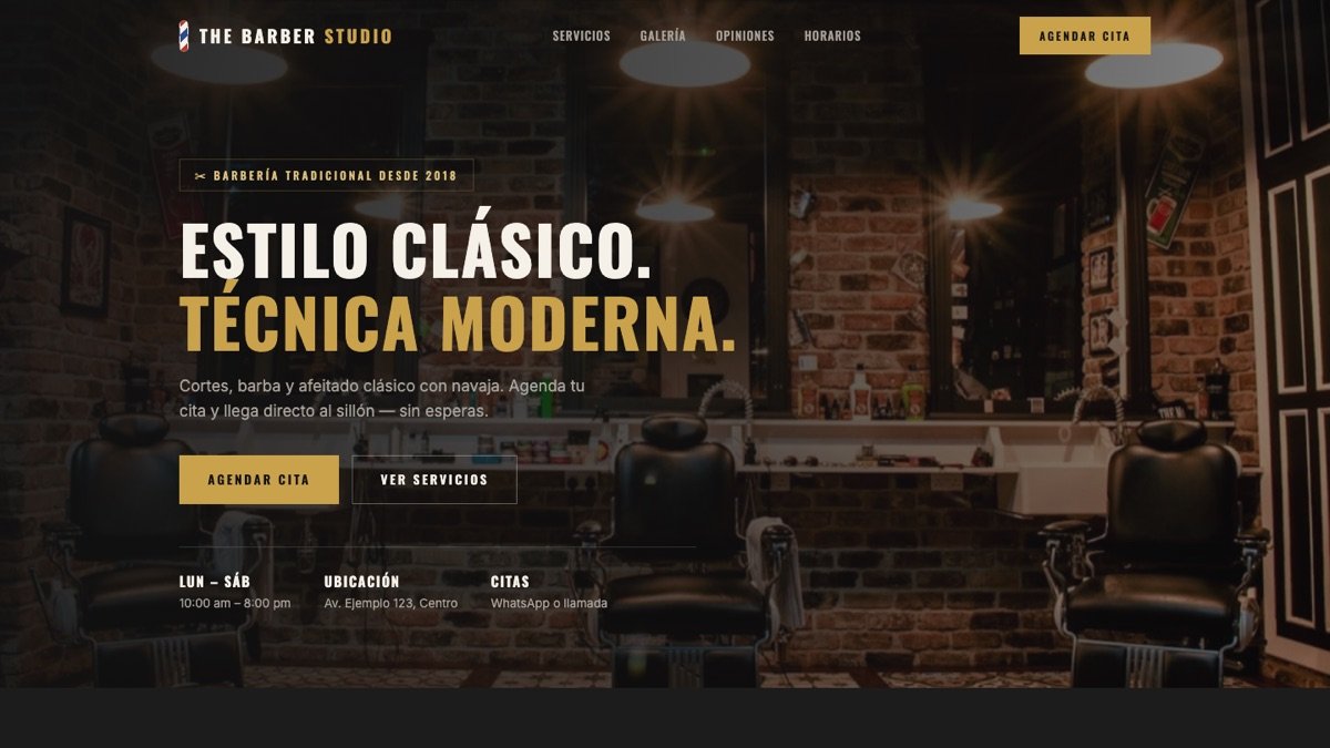 Demo de página web para barbería — The Barber Studio