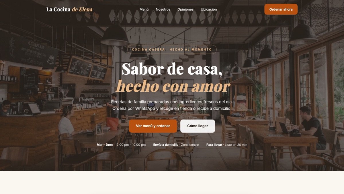 Demo de página web para restaurante — La Cocina de Elena